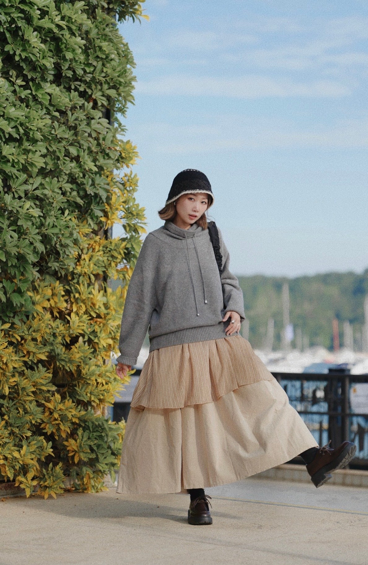 MZ885 100% WOOL BOTTLE NECK PULLOVER