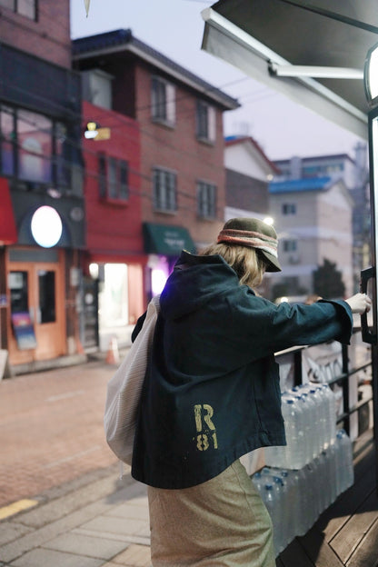 MZ938 DENIM TWILL BRUSHED HOODED COAT