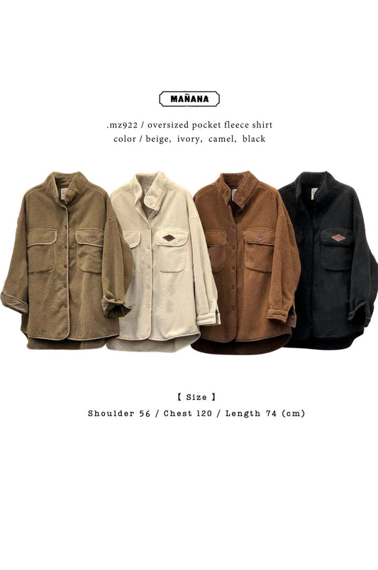 MZ922 OVERSIZED POCKET FLEECE SHIRT