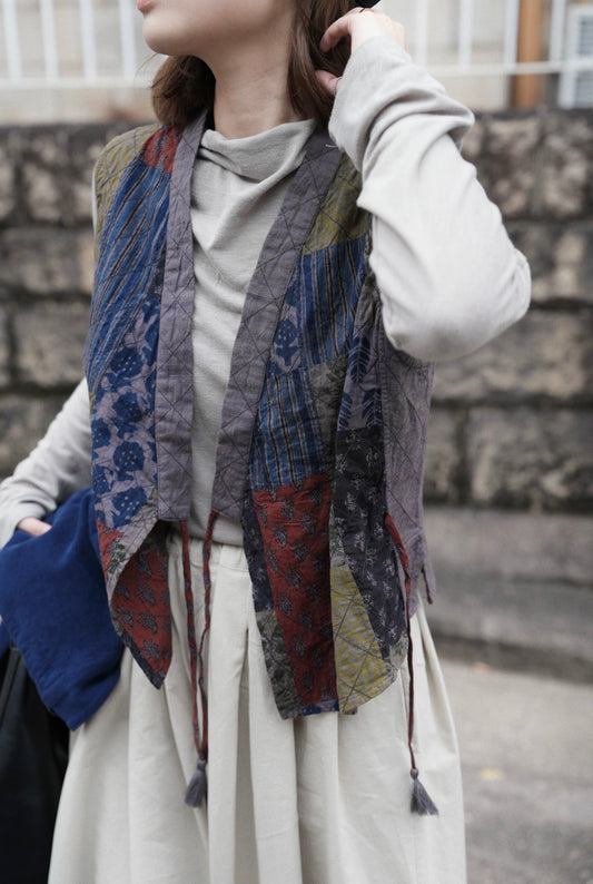 MZ894 PATCHWORK WRAP VEST