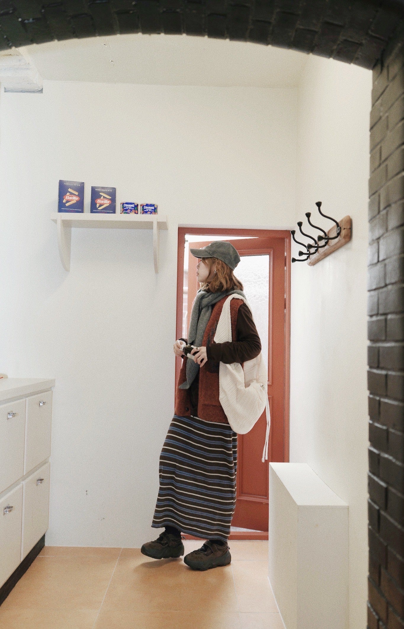 MZ927 STRIPED KNIT LONG SKIRT