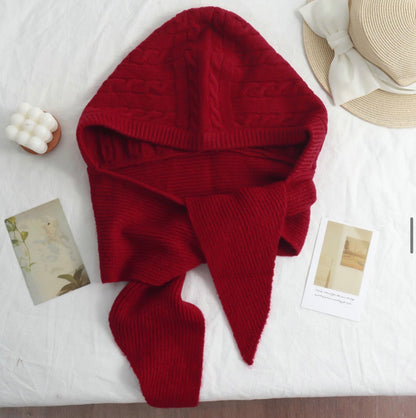 MZ921 CABLE HOODED SCARF