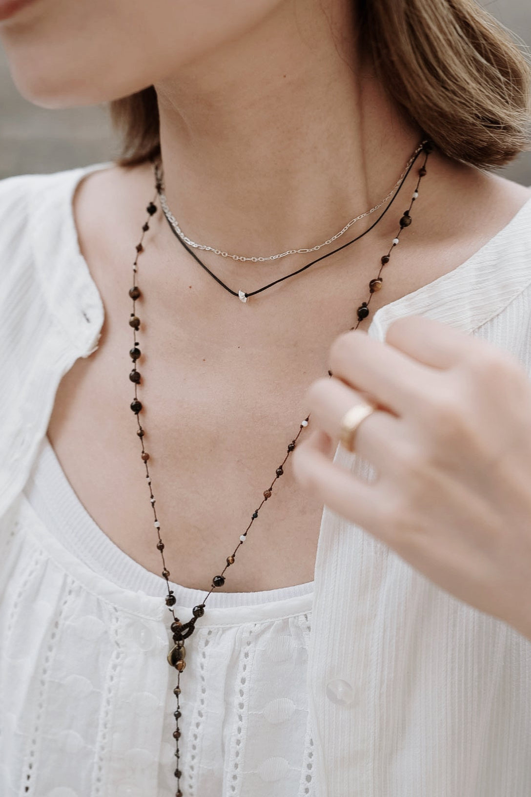 MB028 SILVER 925 LAYERING NECKLACE 〔 L'Heure Bleue 〕