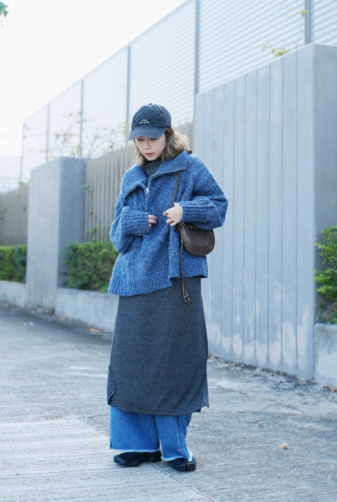 NA464 HALF ZIP KNIT SWEATER