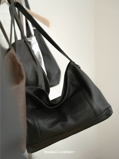 MZ847 LEATHER SQUARE TOTE BAG / 5 COLORS