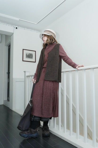 MZ919 WOOL SPLIT VEST TOP