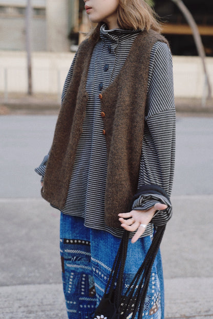 MZ919 WOOL SPLIT VEST TOP