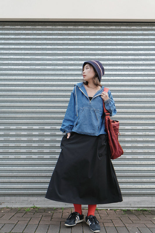 MB053 HALF-ZIP DENIM PULLOVER