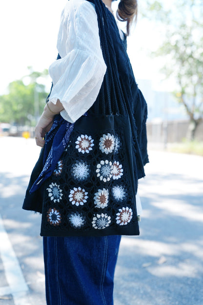 NA456 ETHNIC CROCHET TOTE BAG / 3 COLORS