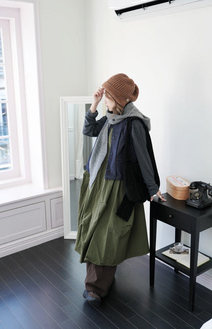 MZ931 3D-CUT WORKER ONE PIECE DRESS