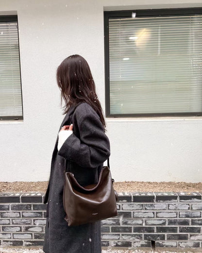 MZ951 ITALIAN HANDMADE LEATHER BOXY HOBO BAG / *9色