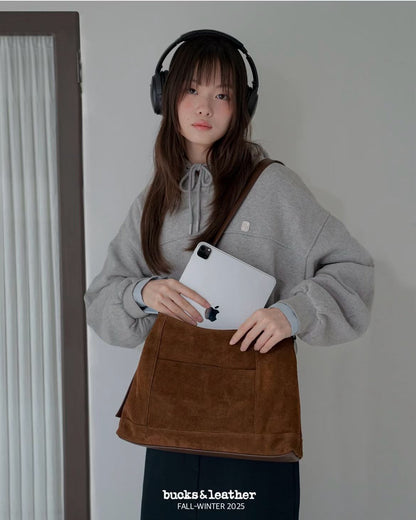 MZ847 LEATHER SQUARE TOTE BAG / 5 COLORS