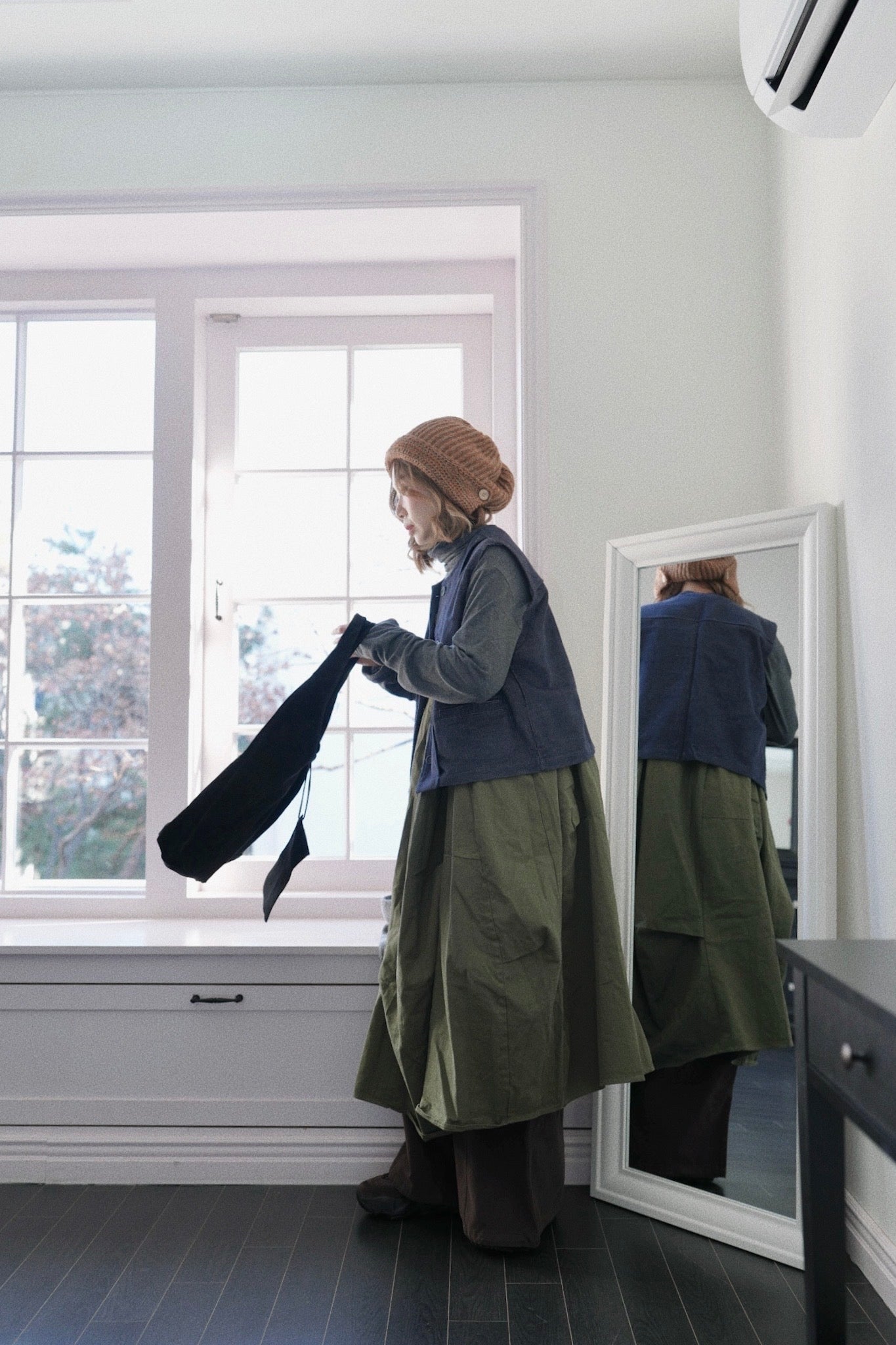 MZ931 3D-CUT WORKER ONE PIECE DRESS