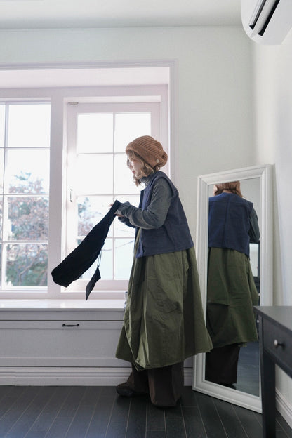 MZ931 3D-CUT WORKER ONE PIECE DRESS