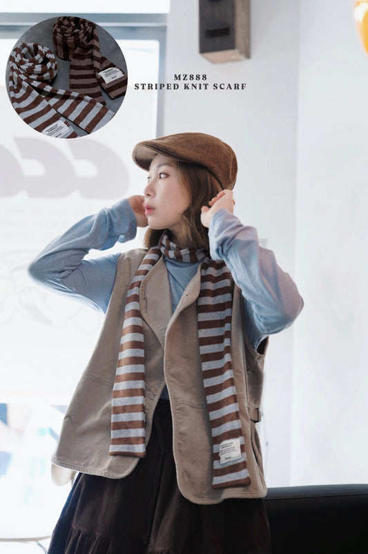 MZ888 STRIPED KNIT SCARF