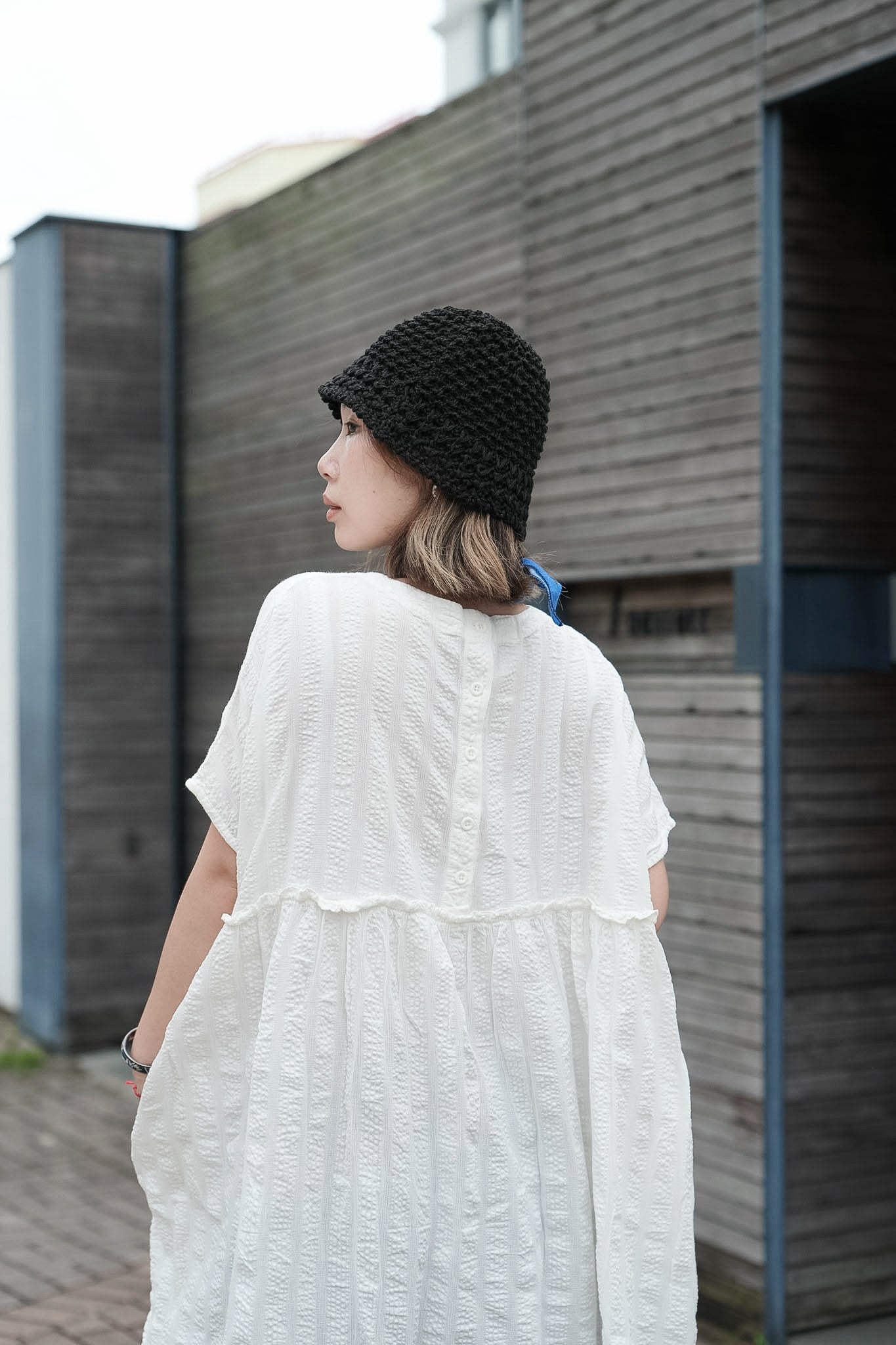 CB144 2WAY CRINKLE DOBBY DRESS