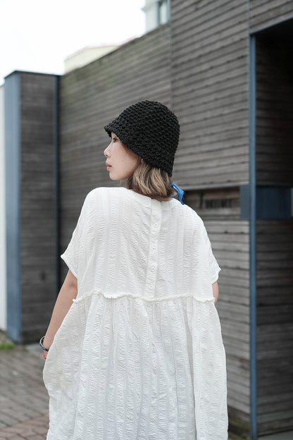 CB144 2WAY CRINKLE DOBBY DRESS