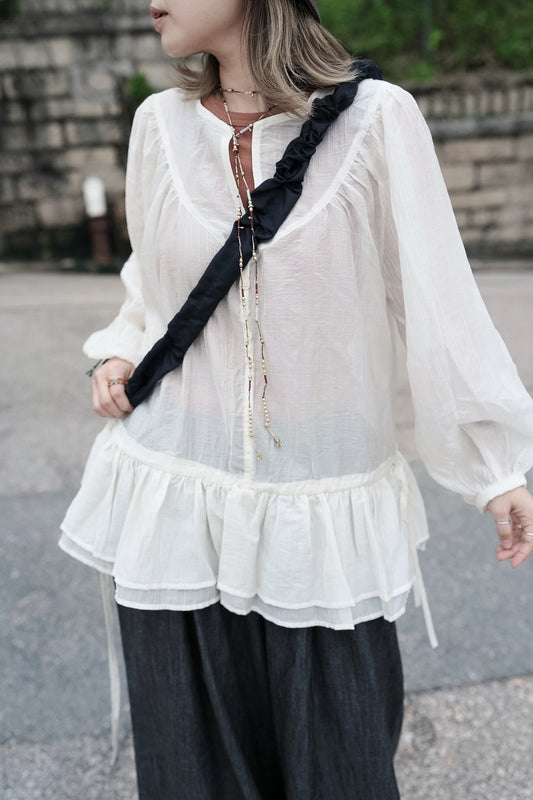 MB001 SHEER CRINKLE BLOUSE