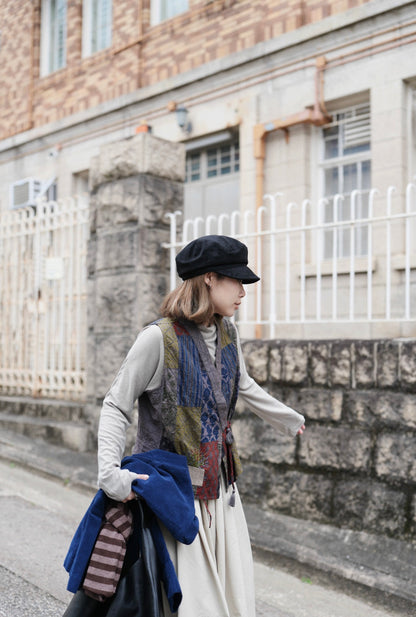 MZ894 PATCHWORK WRAP VEST