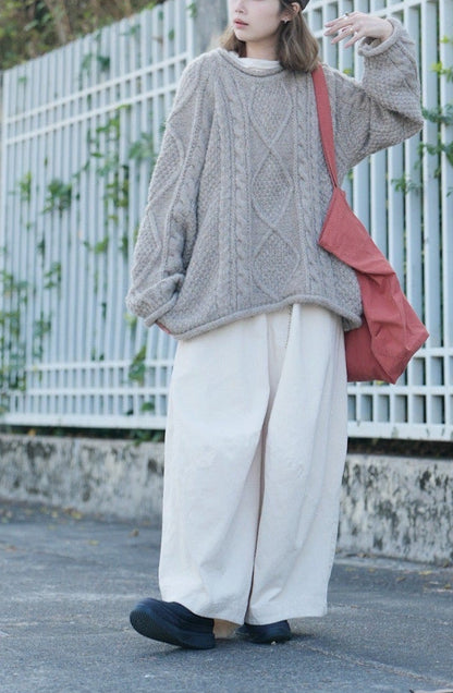 MZ915 CABLE KNIT WOOL TOP