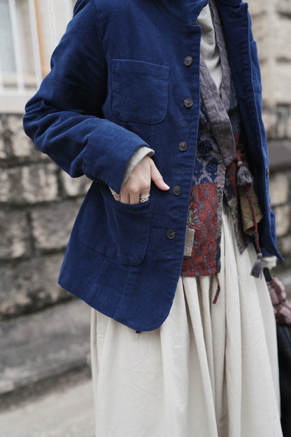 MZ892 STAND COLLAR CORDUROY JACKET