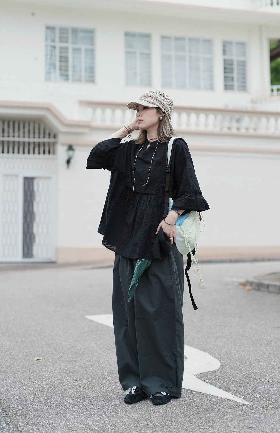 CB115 BUTTON-TABS VOLUME PANTS