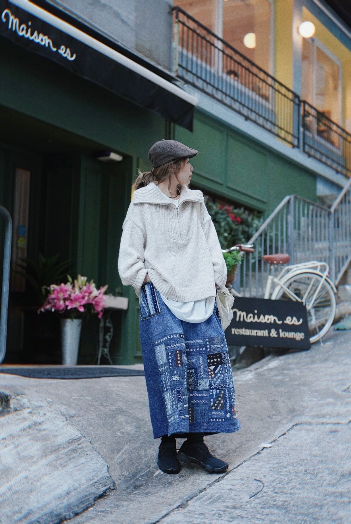 NA464 HALF ZIP KNIT SWEATER