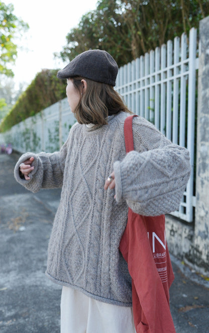 MZ915 CABLE KNIT WOOL TOP