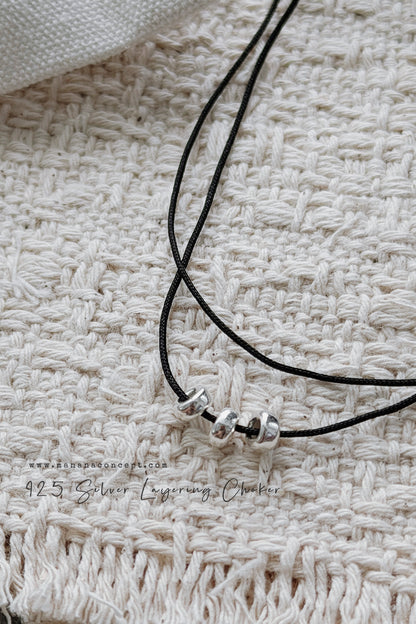MB029 SILVER 925 LAYERING CHOKER 〔 L'Heure Bleue 〕