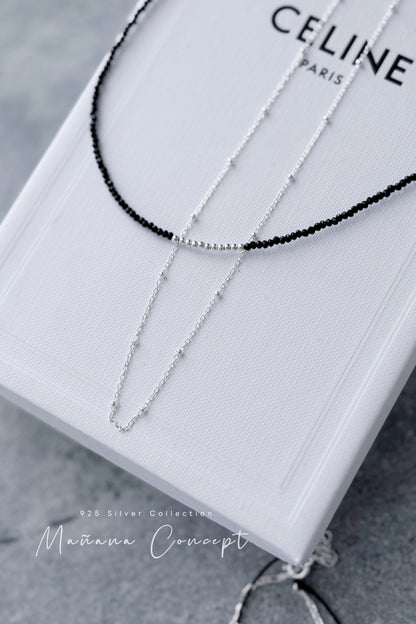 MB028 SILVER 925 LAYERING NECKLACE 〔 L'Heure Bleue 〕
