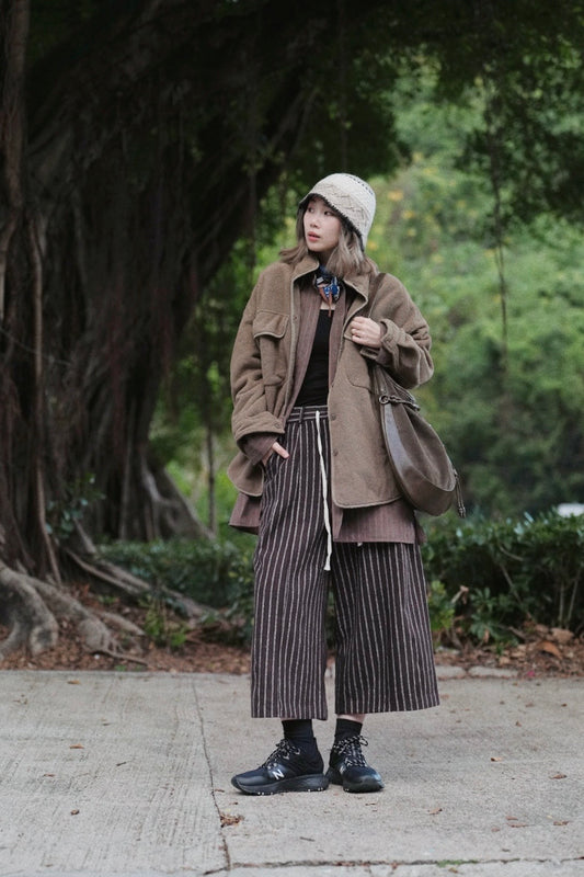 MZ930 SUEDE STRIPED PANTS