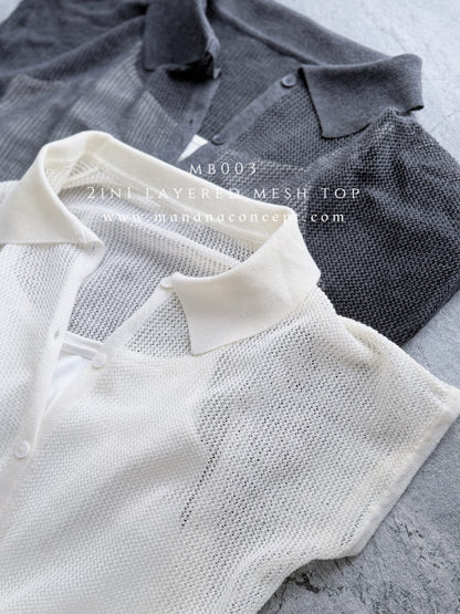 MB003 2IN1 LAYERED MESH TOP
