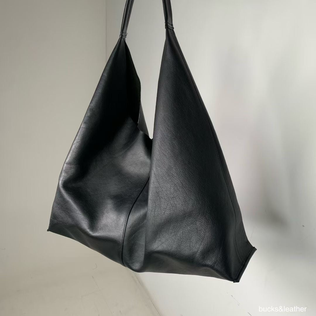 MZ838 ITALIAN LEATHER LARGE TOTE BAG / 2 COLORS