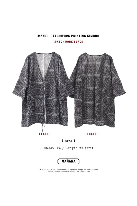 MZ798 PATCHWORK PRINTING KIMONO