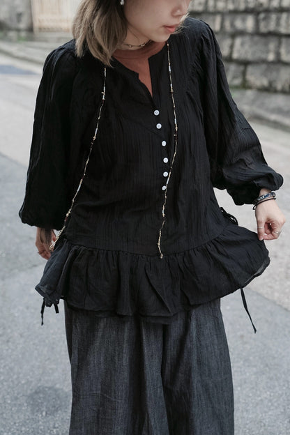 MB001 SHEER CRINKLE BLOUSE