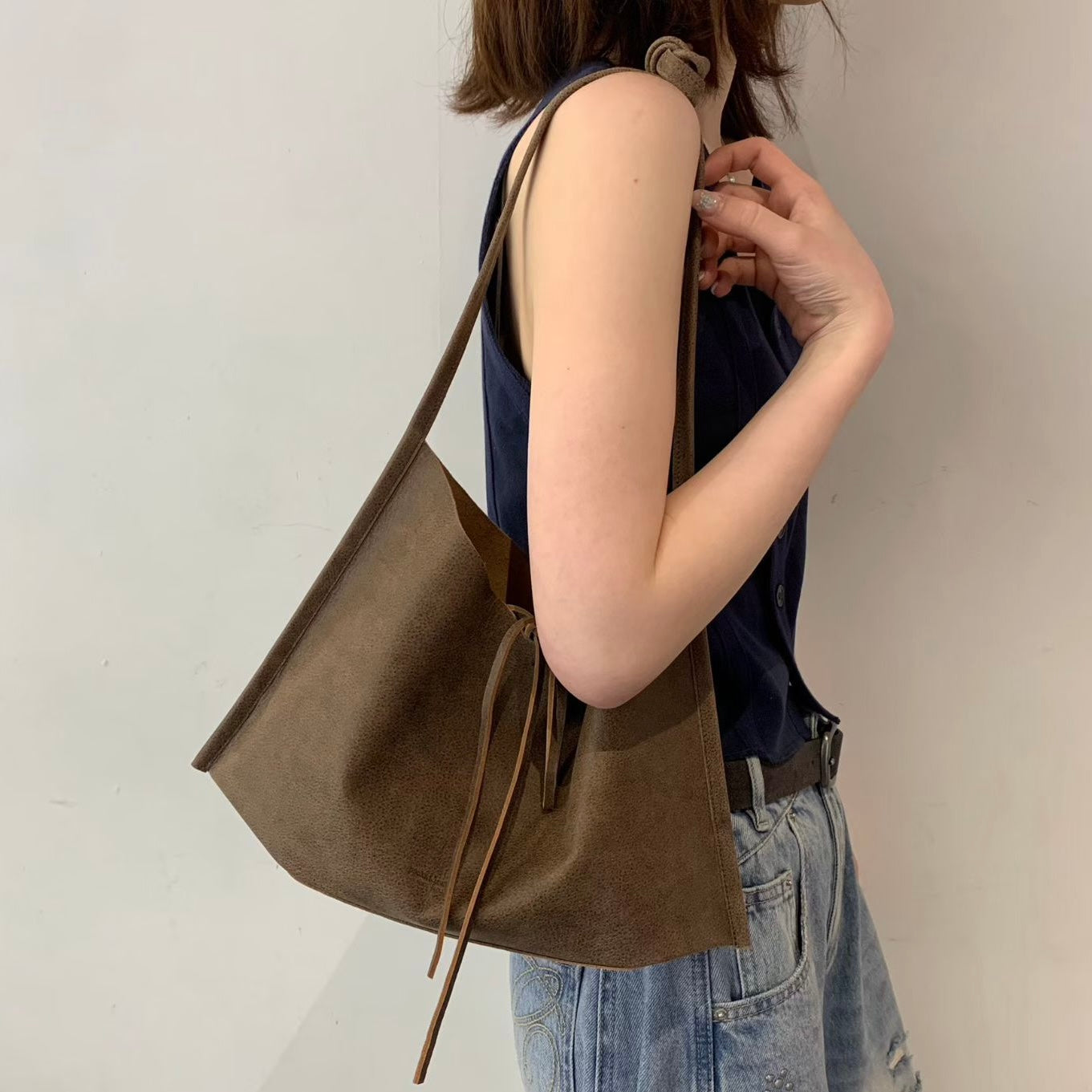 MB017 HANDMADE LEATHER FLAT CROSS BAG (斜孭+單肩款）