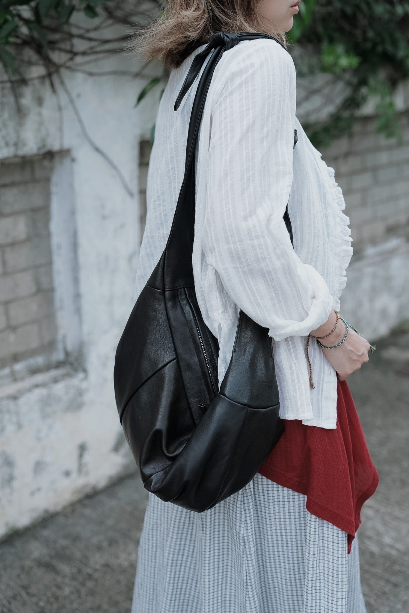 MZ987 RUFFLE STRIPED SHIRT