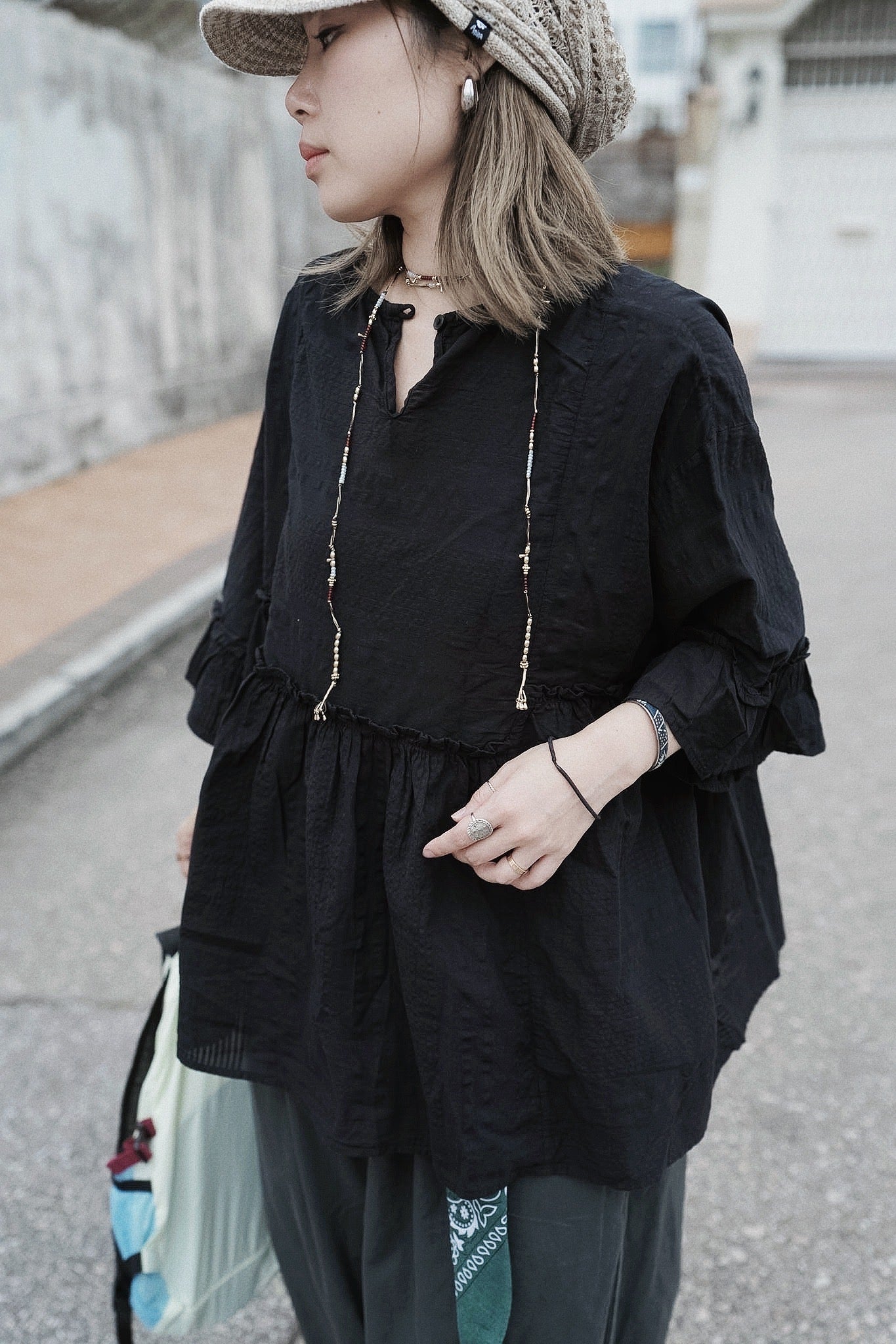 CB114 DOBBY STRIPE BLOUSE