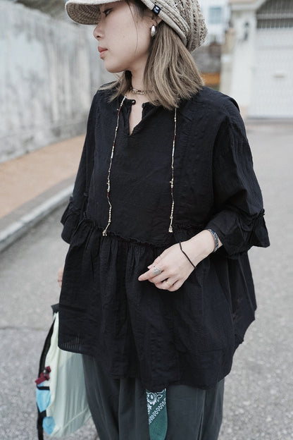CB114 DOBBY STRIPE BLOUSE
