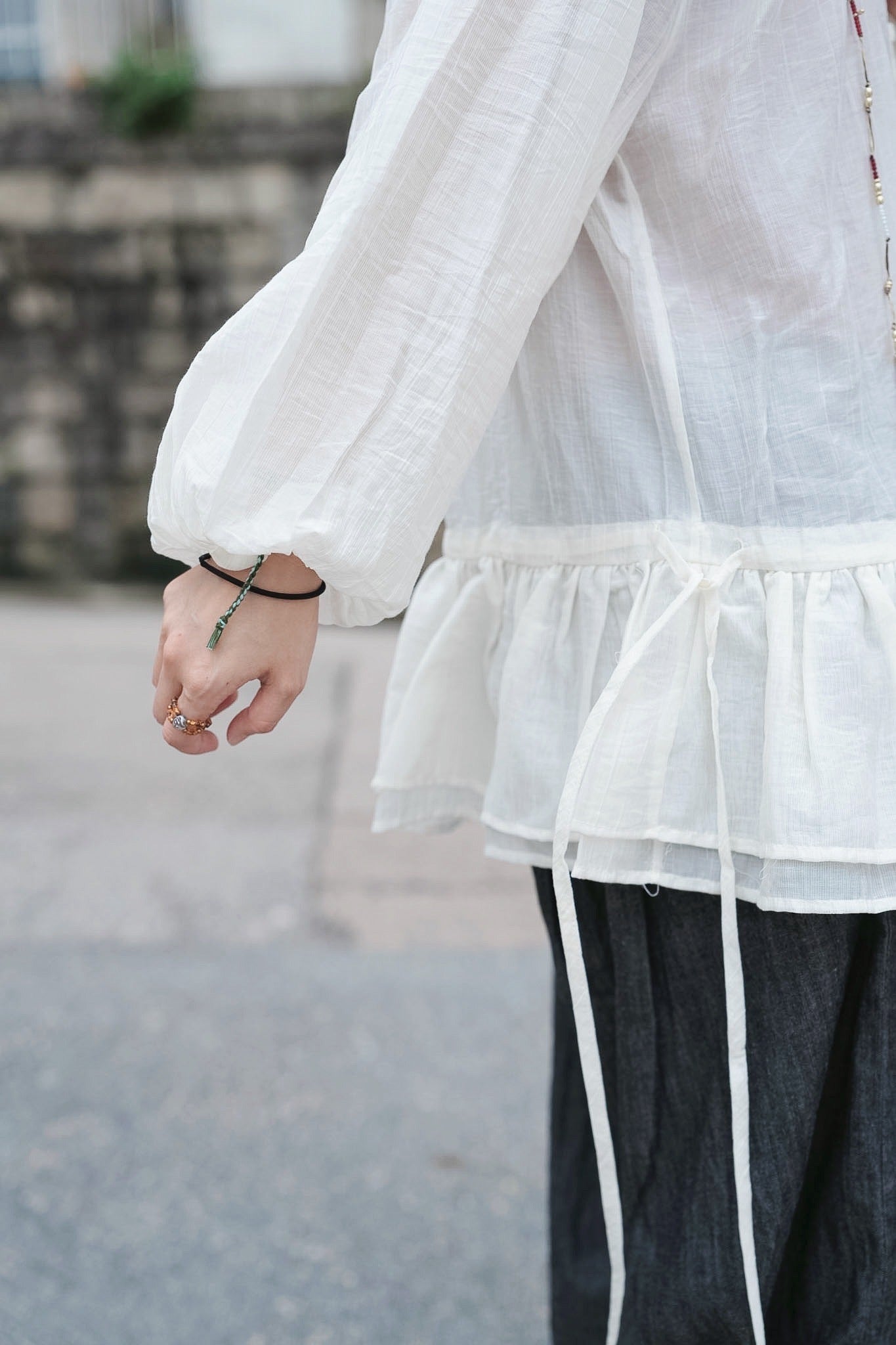 MB001 SHEER CRINKLE BLOUSE