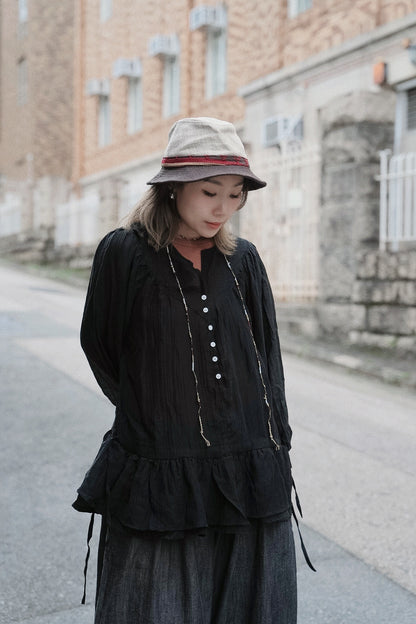 MB001 SHEER CRINKLE BLOUSE