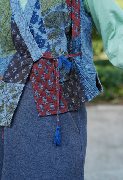 MZ894 PATCHWORK WRAP VEST