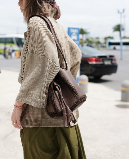 NA471 INDIAN WOVEN LACE PULLOVER