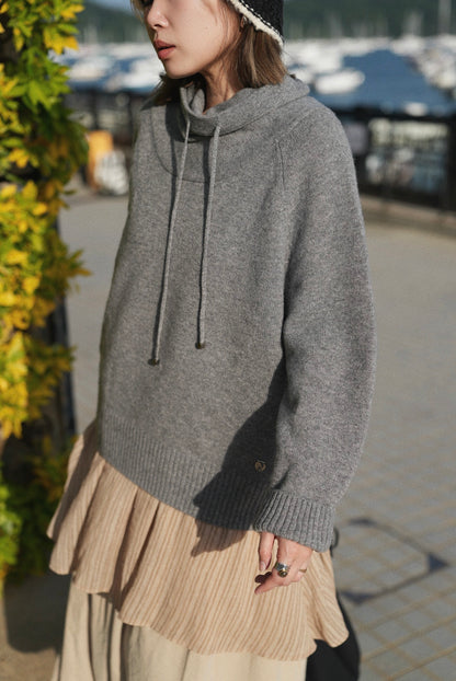 MZ885 100% WOOL BOTTLE NECK PULLOVER