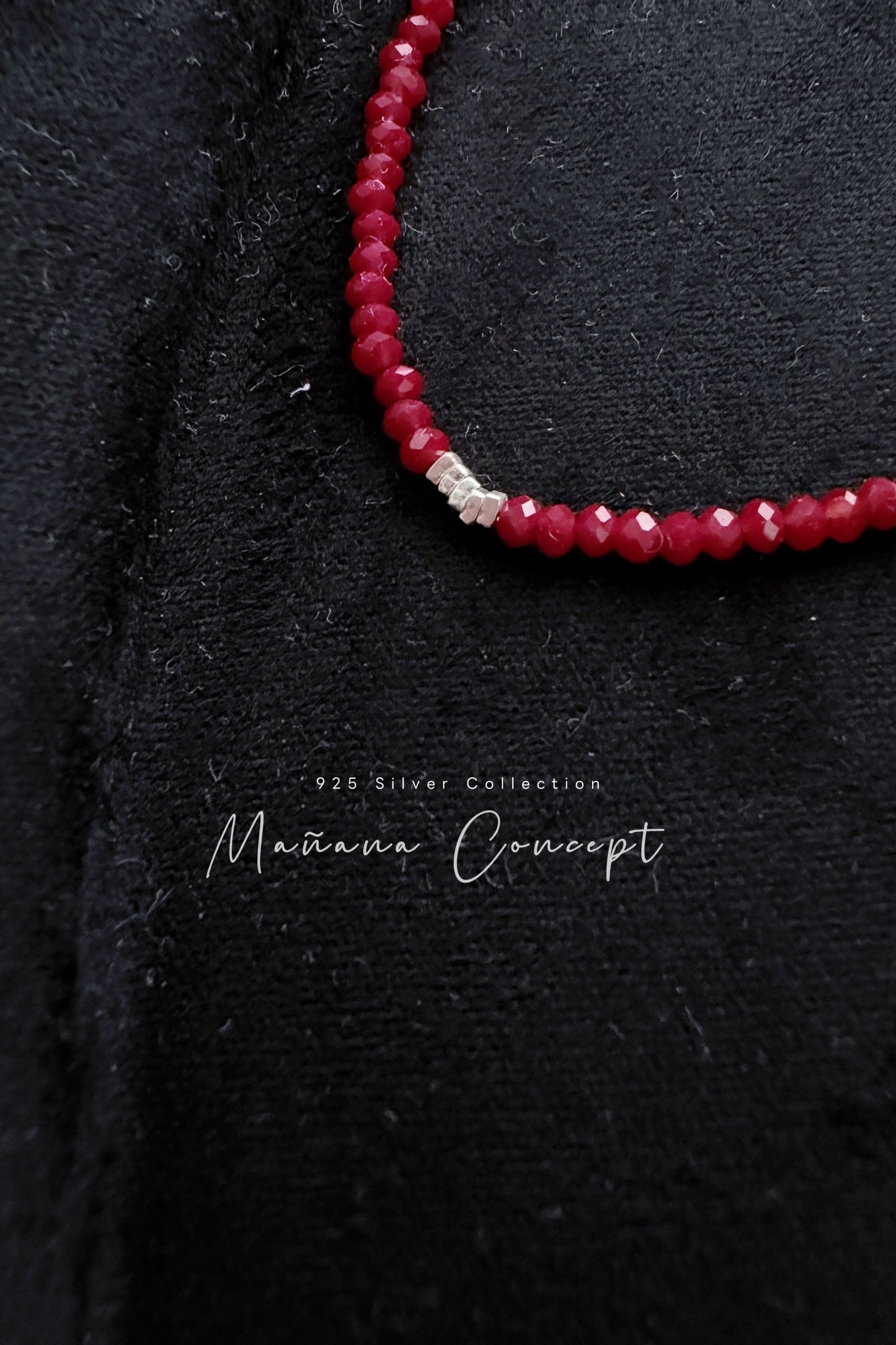 MB028 SILVER 925 RED CHOKER〔 L'Heure Bleue 〕