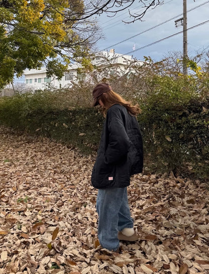 NA462 WAVY QUILTED MIDDLE COAT 【送$100】