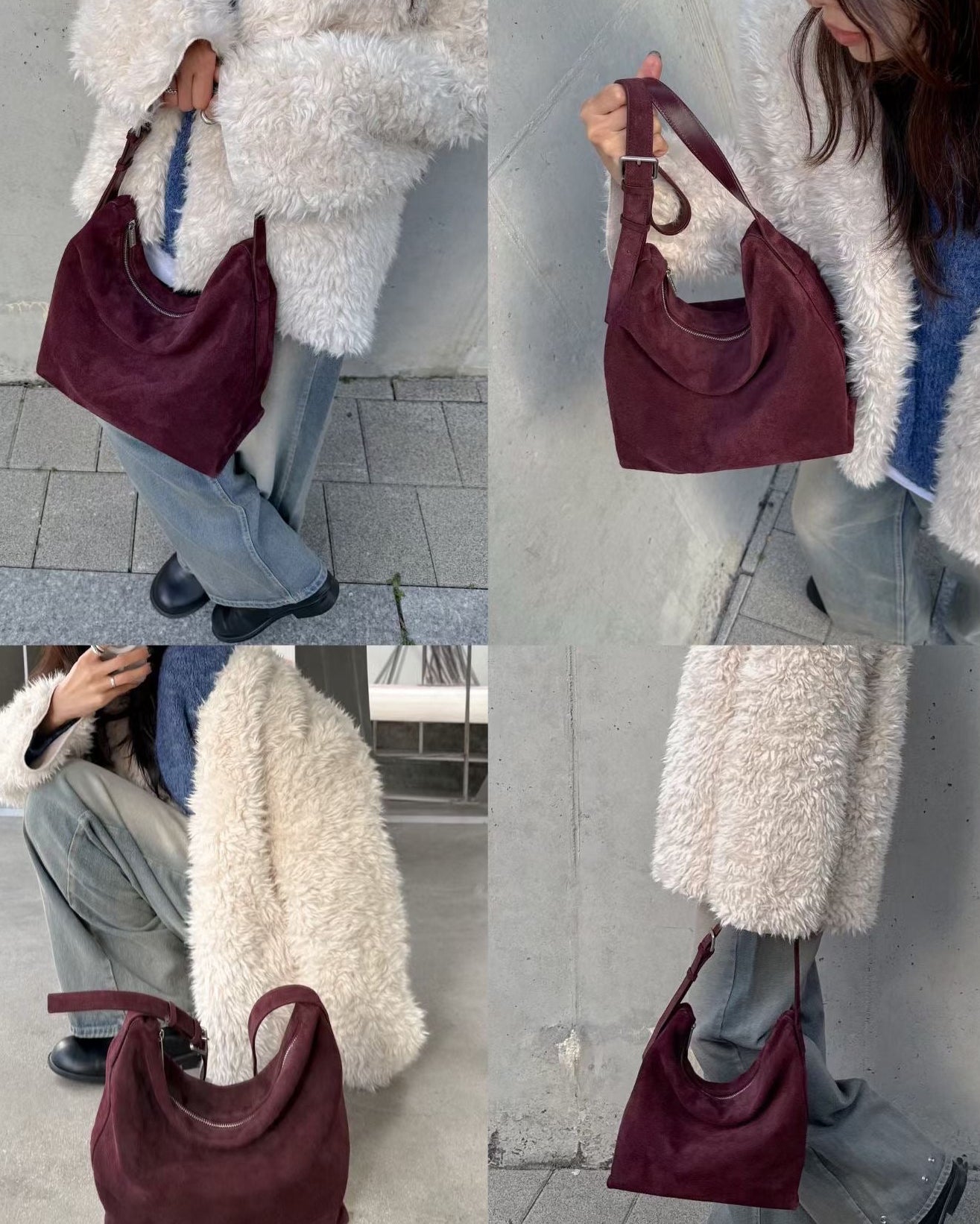 MZ951 ITALIAN HANDMADE LEATHER BOXY HOBO BAG / *9色