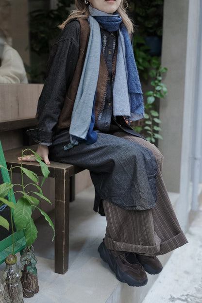 MZ959 PATCHWORK KNIT SCARF