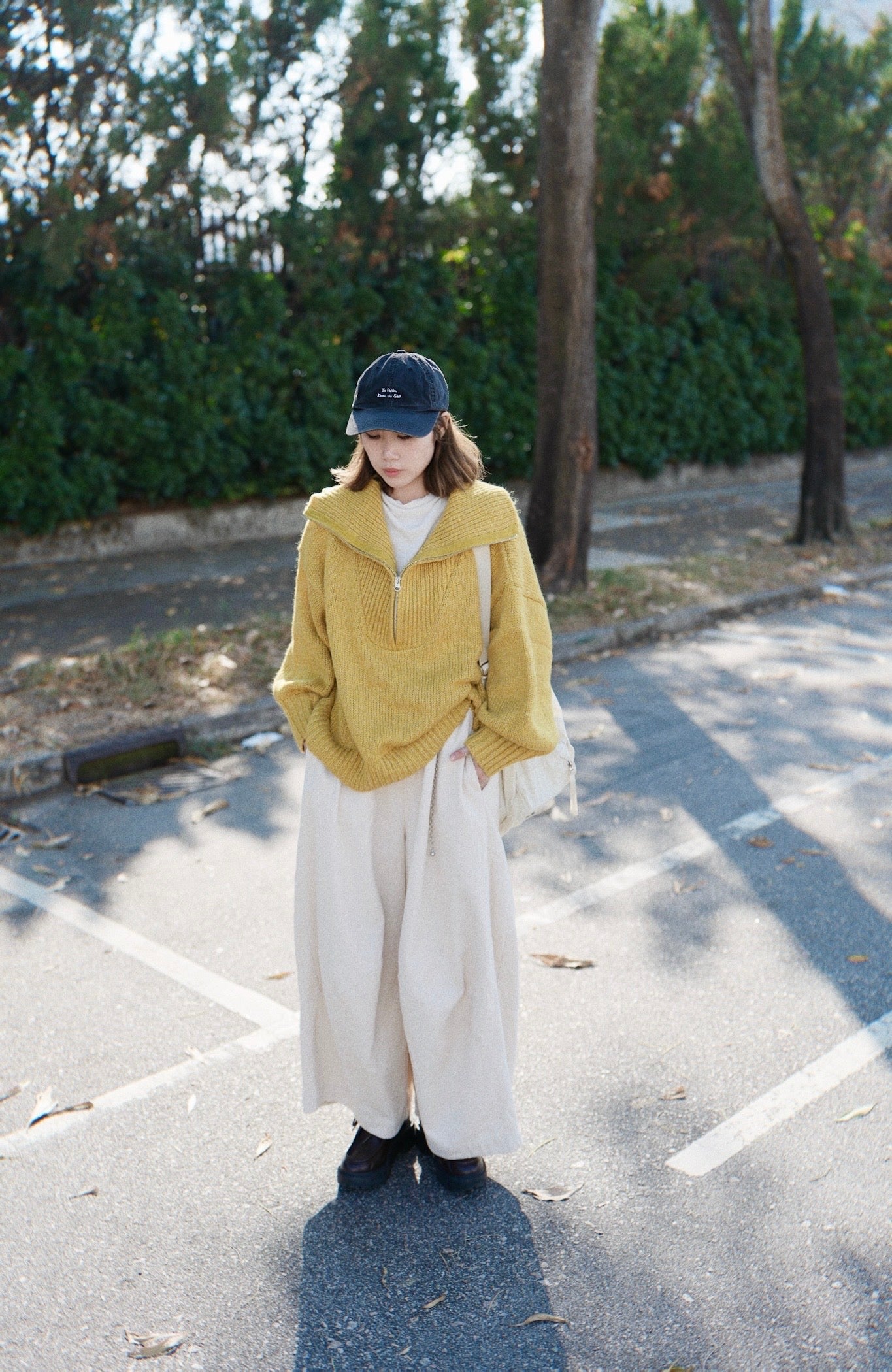 NA464 HALF ZIP KNIT SWEATER