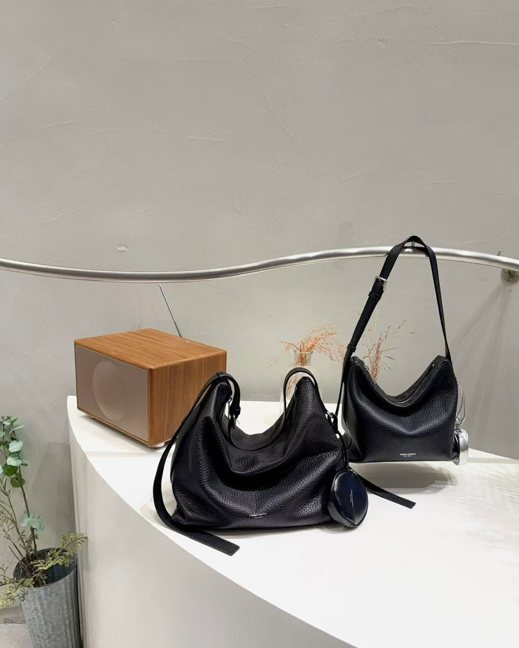 MZ951 ITALIAN HANDMADE LEATHER BOXY HOBO BAG / *9色